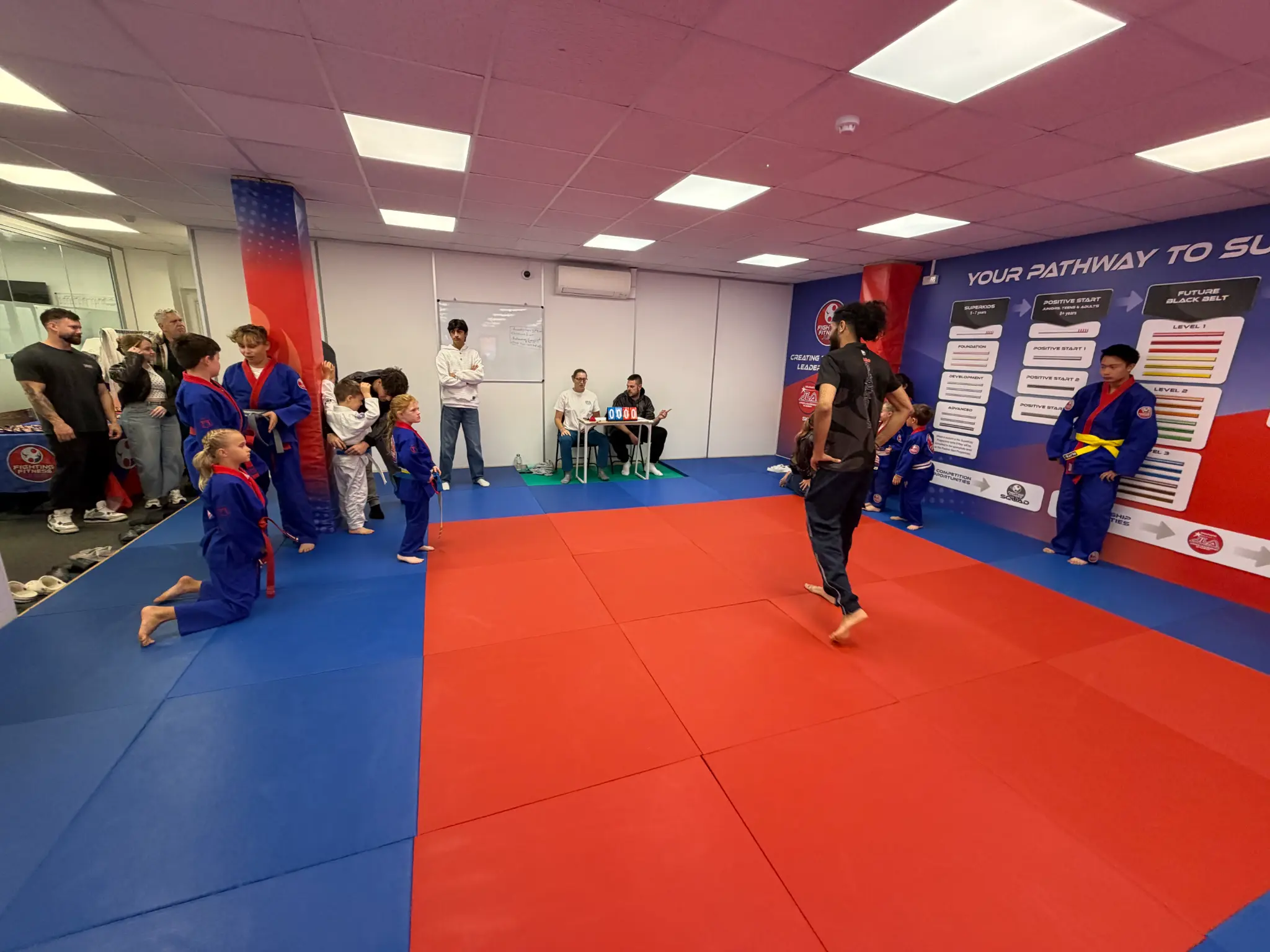 Young judoka competing during an in-club Team Festival