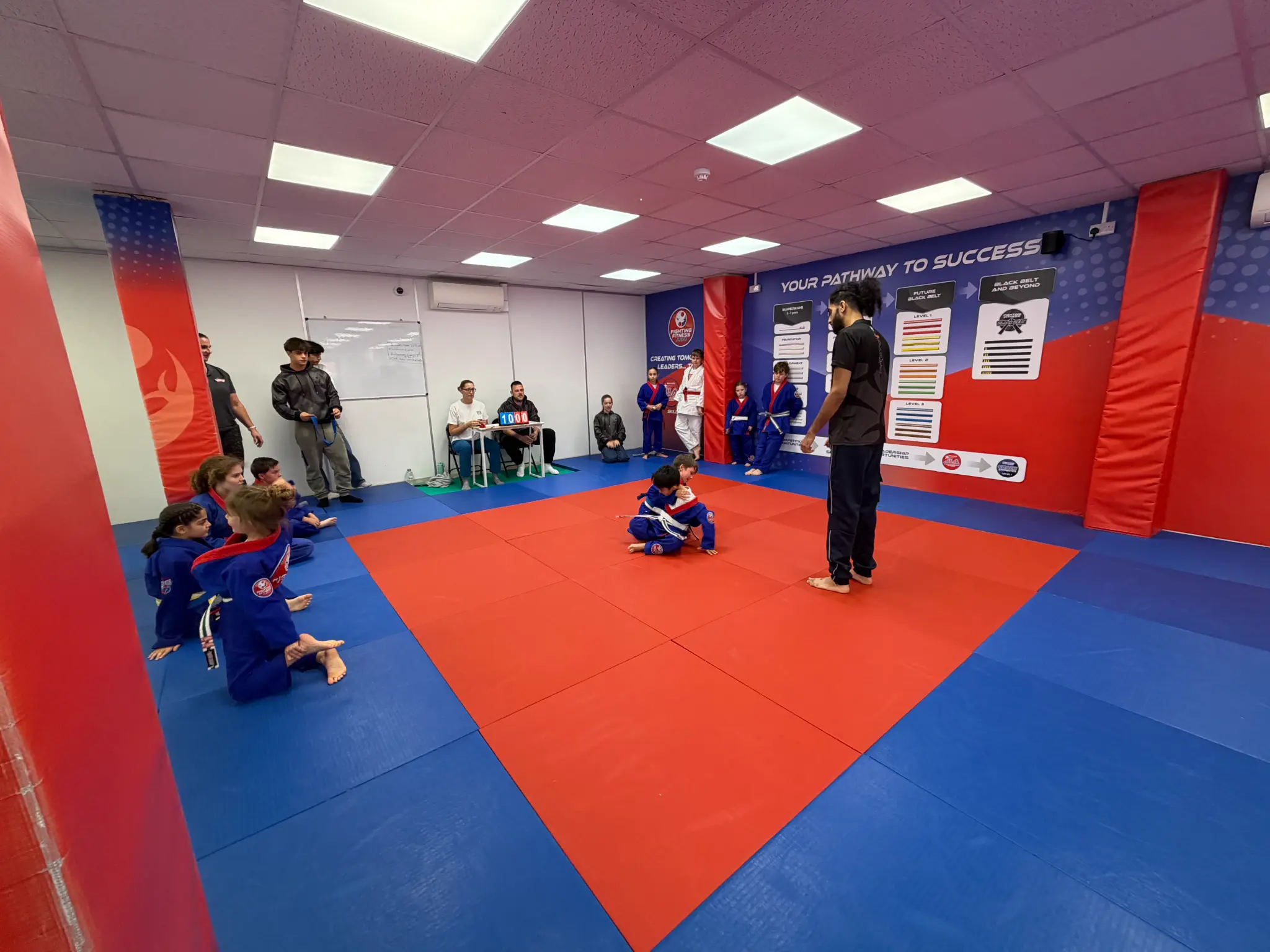 A young judoka taking part in a Team Festival battle